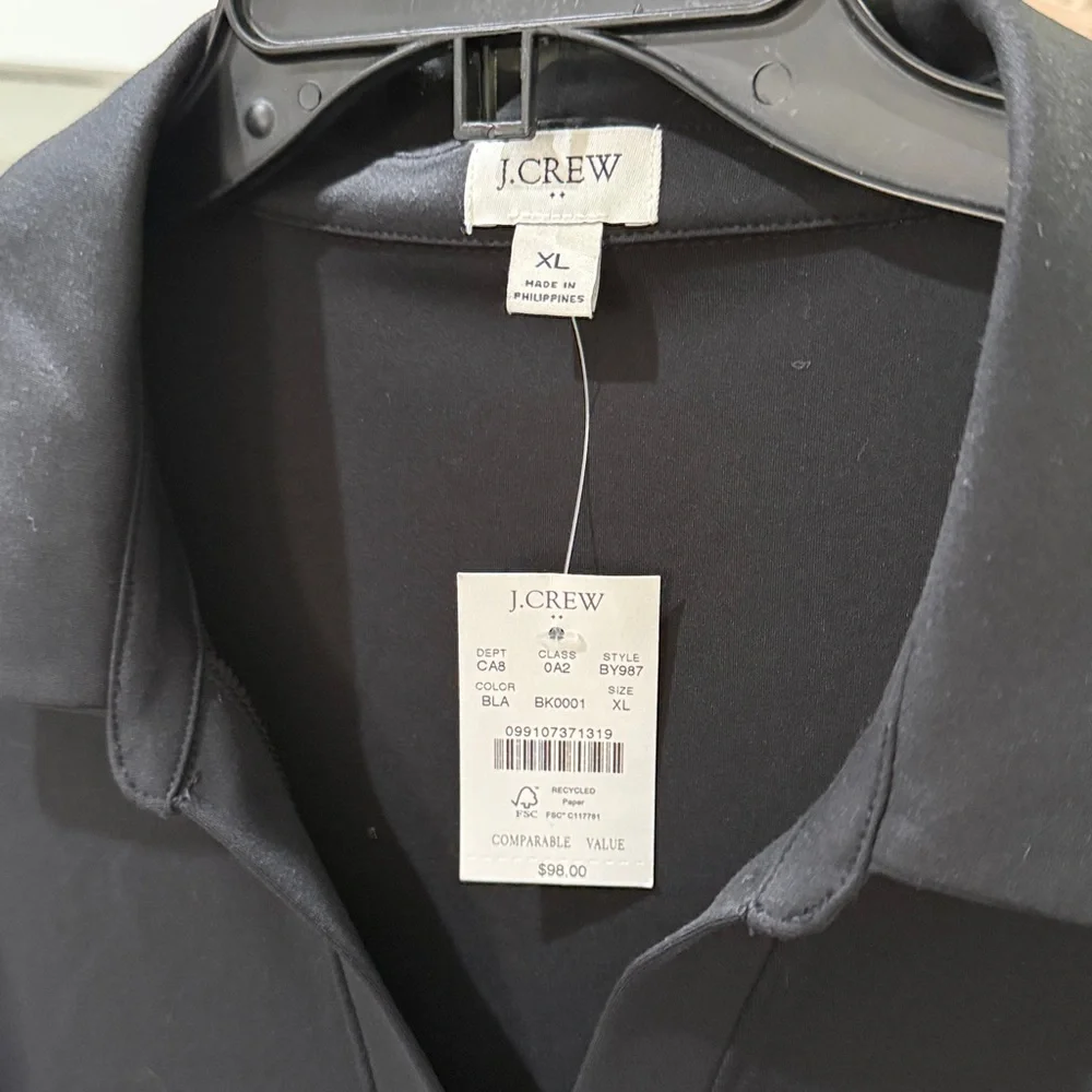 J Crew Black Polo Sleeveless Active Dress NWT Ret $98
